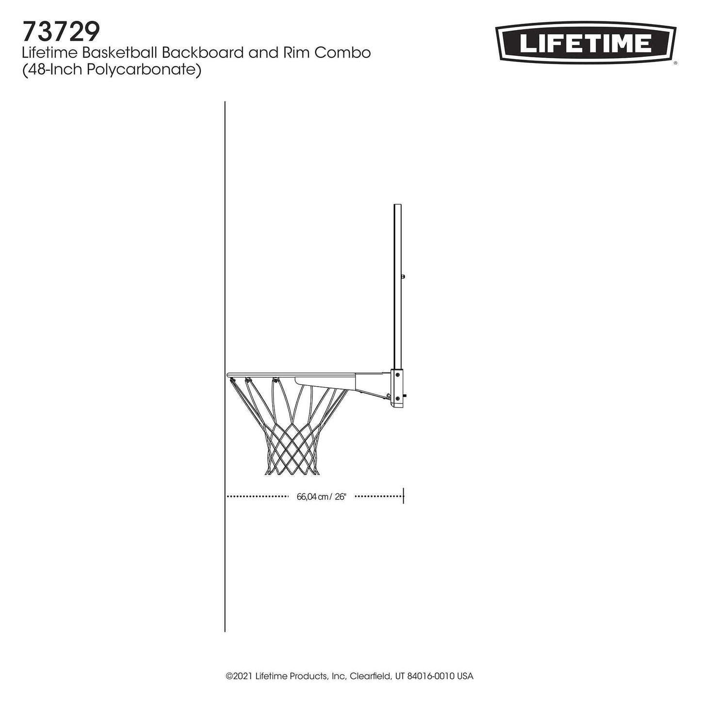 Lifetime Basketball Backboard and Rim Combo (48 Inch Polycarbonate)