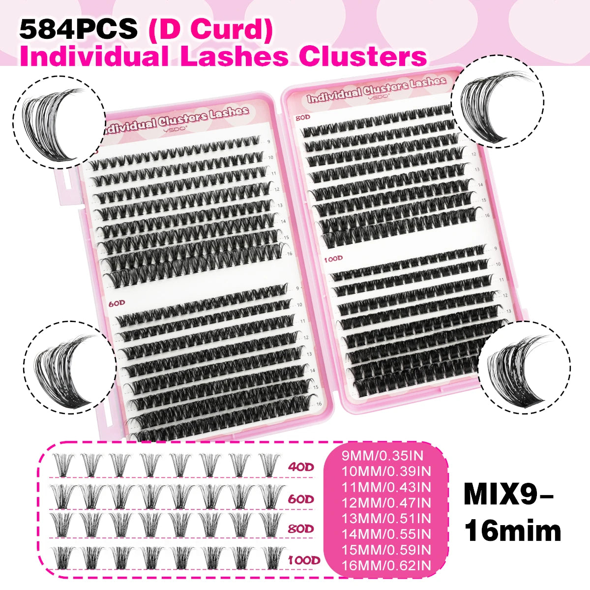 uCoolMe Fairy Manga C Curl Wet Look DIY Lashes Extension Kit - Eyelash Extensions, Eyelash Extension