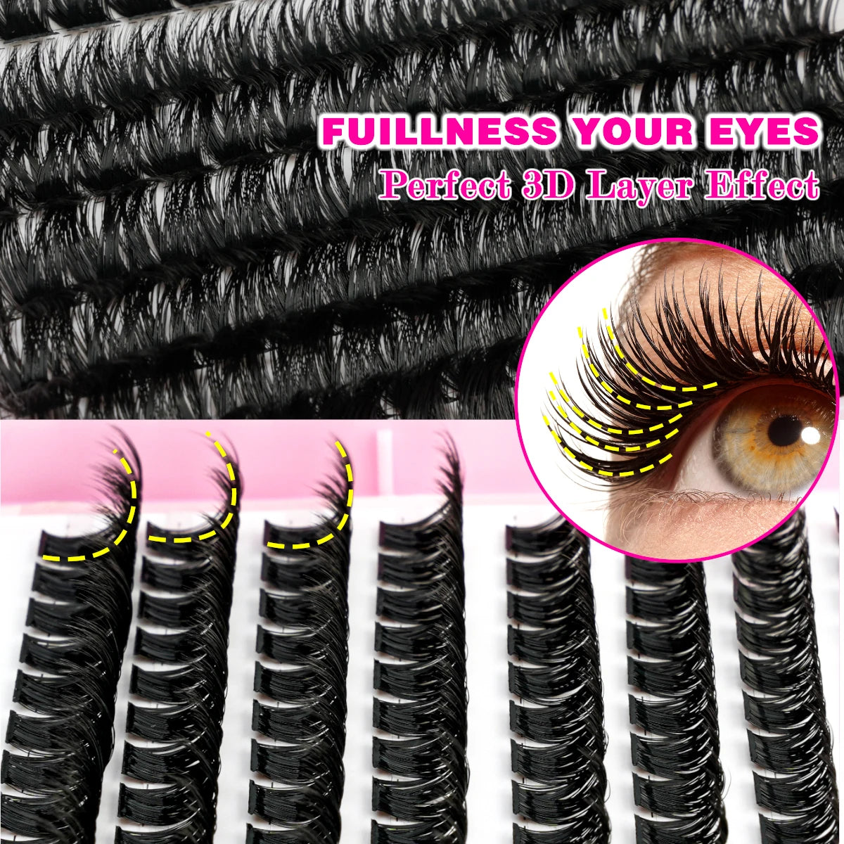uCoolMe Fairy Manga C Curl Wet Look DIY Lashes Extension Kit - Eyelash Extensions, Eyelash Extension