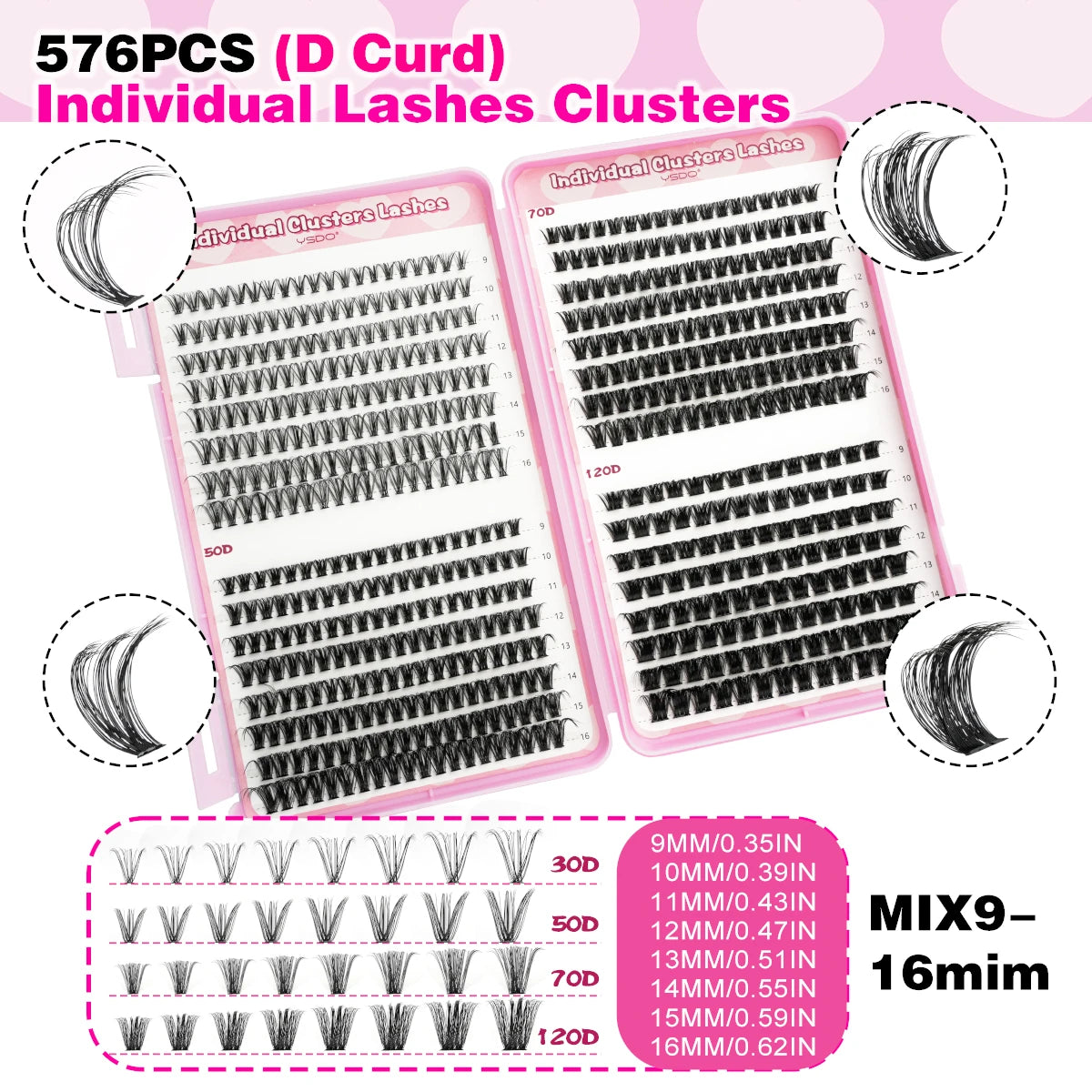 uCoolMe Fairy Manga C Curl Wet Look DIY Lashes Extension Kit - Eyelash Extensions, Eyelash Extension