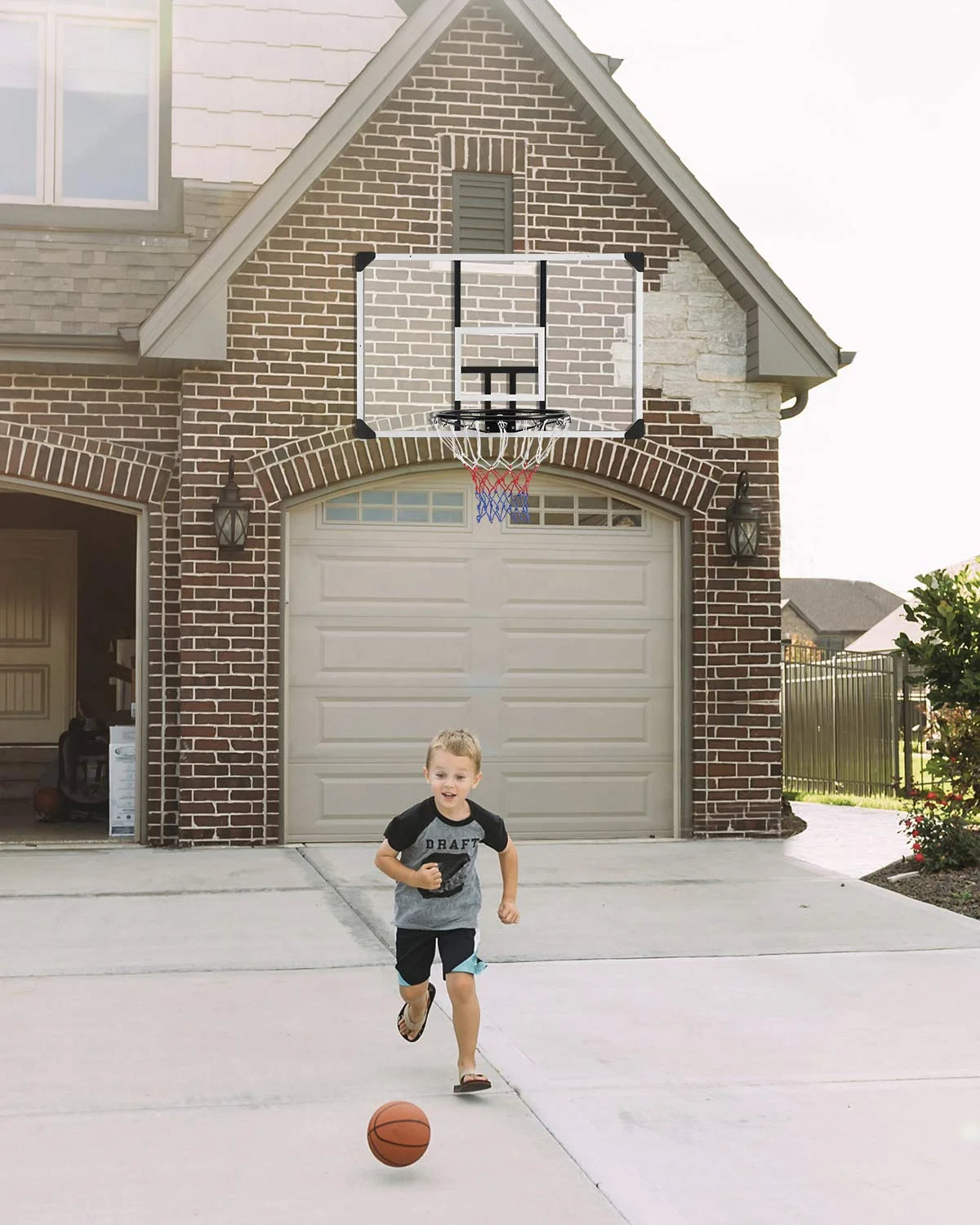 44" Basketball Backboard and Rim Combo, Wall Mounted Basketball Hoop Outdoor Indoor for Kids Adults