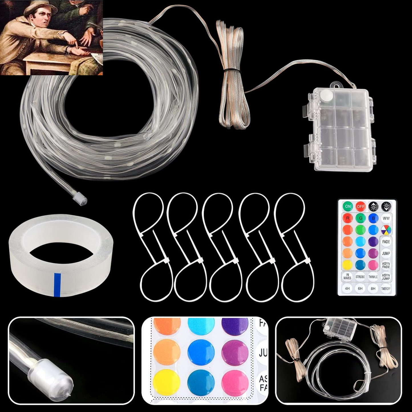 Remote Control Basketball Rim & Backboard LED Light with 16 Colors 7 Flashing Mode for Playing Basketball in the Dark (Rim and Backboard Not Included)