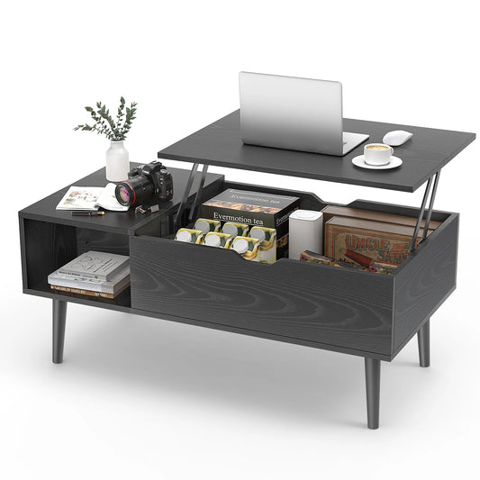 Lift Top Coffee Table for Living Room 39.37"X19.'' - Adjustable Storage Shelf Easy Lift 