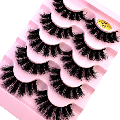 5 Pairs Classic Hybrid Volume Lashes Wispy D Curl Short Russian Strip Lashes