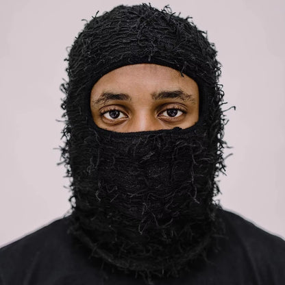 Fuzzy Balaclava Hat Full Face Cover Ski Mask Knitted Beanies