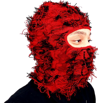 Fuzzy Balaclava Hat Full Face Cover Ski Mask Knitted Beanies