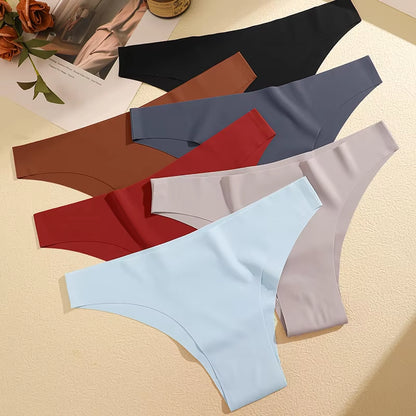 6Pcs/Set Ice Silk Seamless Underwear Breathable High Elasticity Lingerie Panties