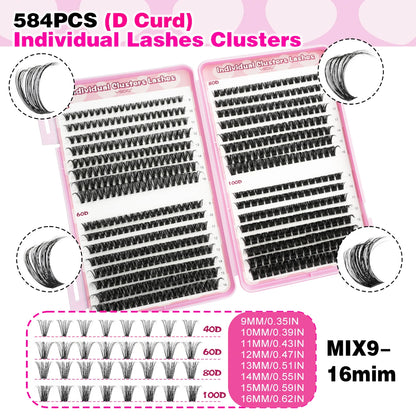 uCoolMe Fairy Manga C Curl Wet Look DIY Lashes Extension Kit - Eyelash Extensions, Eyelash Extension