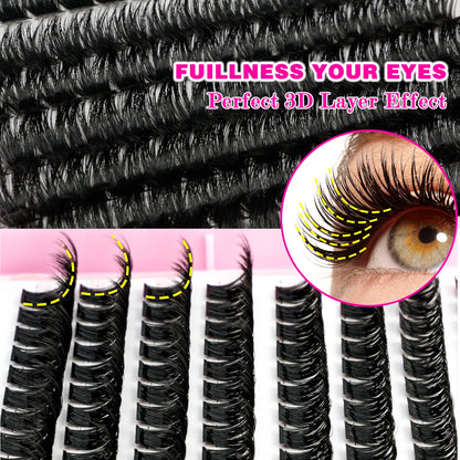 uCoolMe Fairy Manga C Curl Wet Look DIY Lashes Extension Kit - Eyelash Extensions, Eyelash Extension