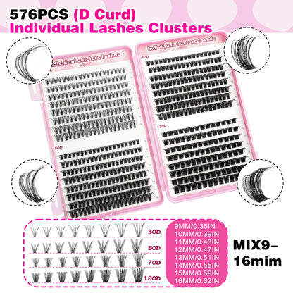 uCoolMe Fairy Manga C Curl Wet Look DIY Lashes Extension Kit - Eyelash Extensions, Eyelash Extension