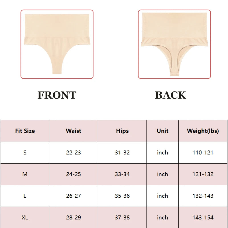 High Waist Butt Lifter Thong Panties-Tummy Control Shaping Lingerie Shapewear