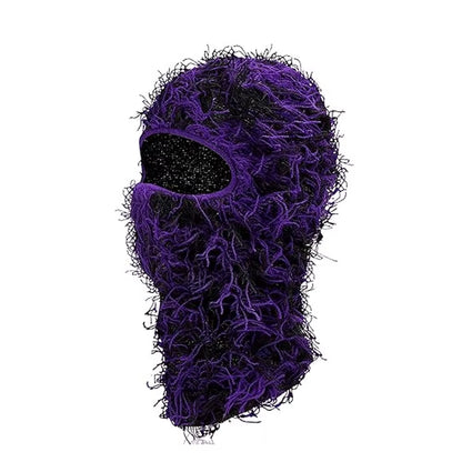 Fuzzy Balaclava Hat Full Face Cover Ski Mask Knitted Beanies