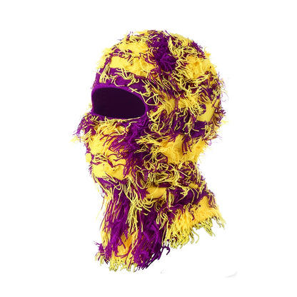 Fuzzy Balaclava Hat Full Face Cover Ski Mask Knitted Beanies