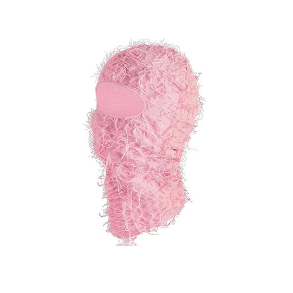 Fuzzy Balaclava Hat Full Face Cover Ski Mask Knitted Beanies