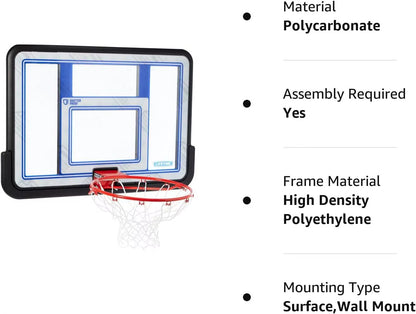 44 Inch Shatterproof Backboard and Rim Combo Kit