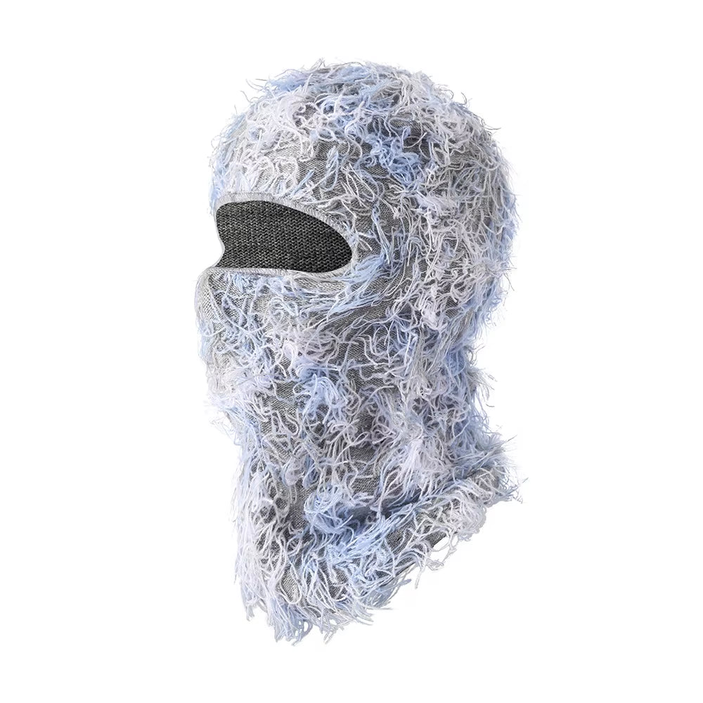 Fuzzy Balaclava Hat Full Face Cover Ski Mask Knitted Beanies