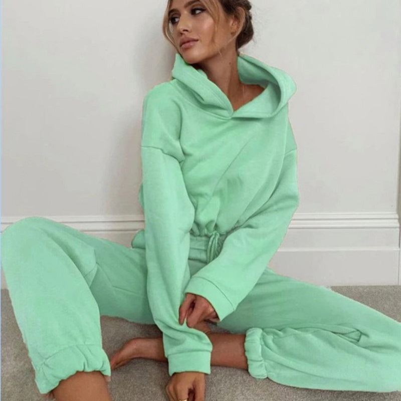 2 Piece Sweatsuit Sexy Long Sleeve casual Fitness Sportswear