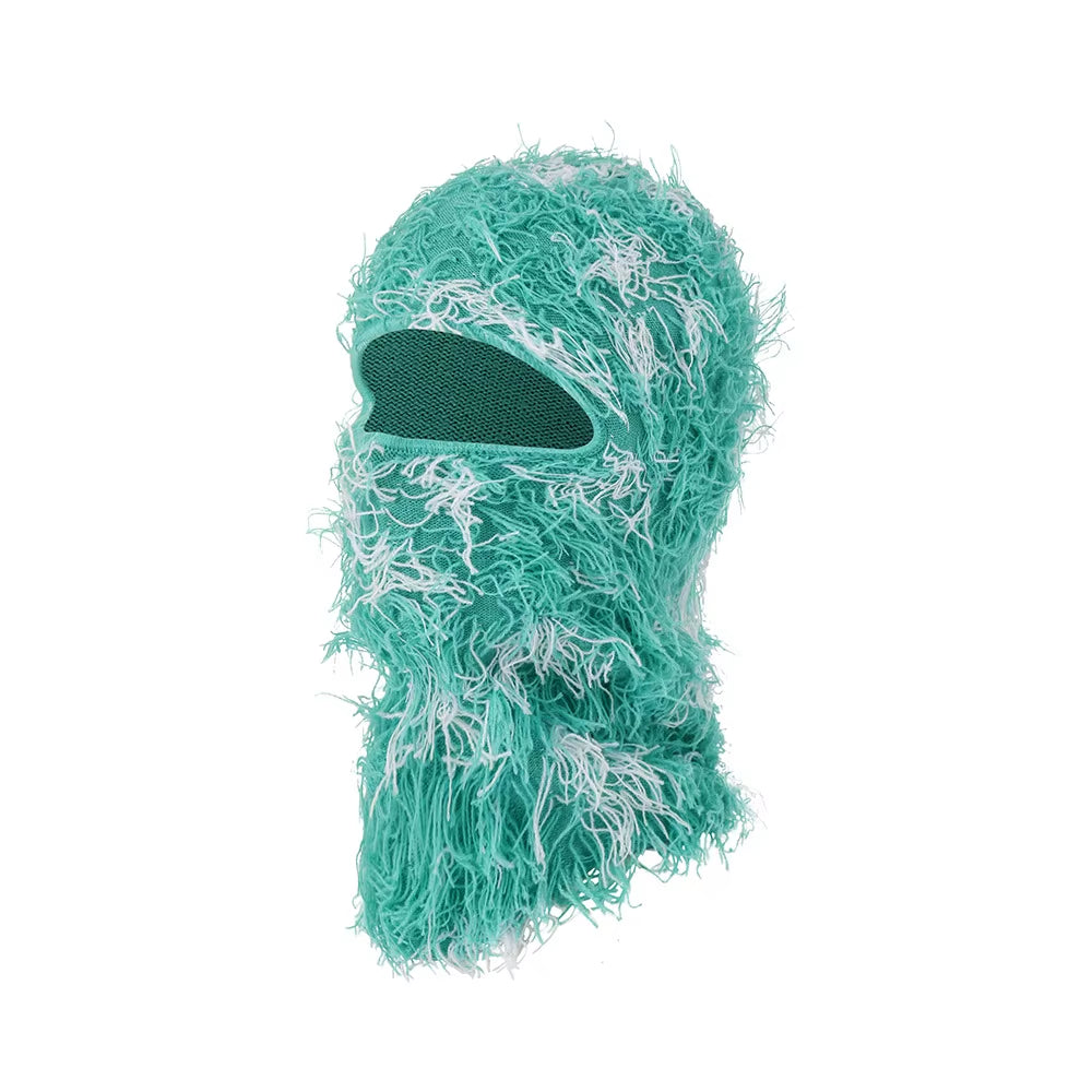 Fuzzy Balaclava Hat Full Face Cover Ski Mask Knitted Beanies